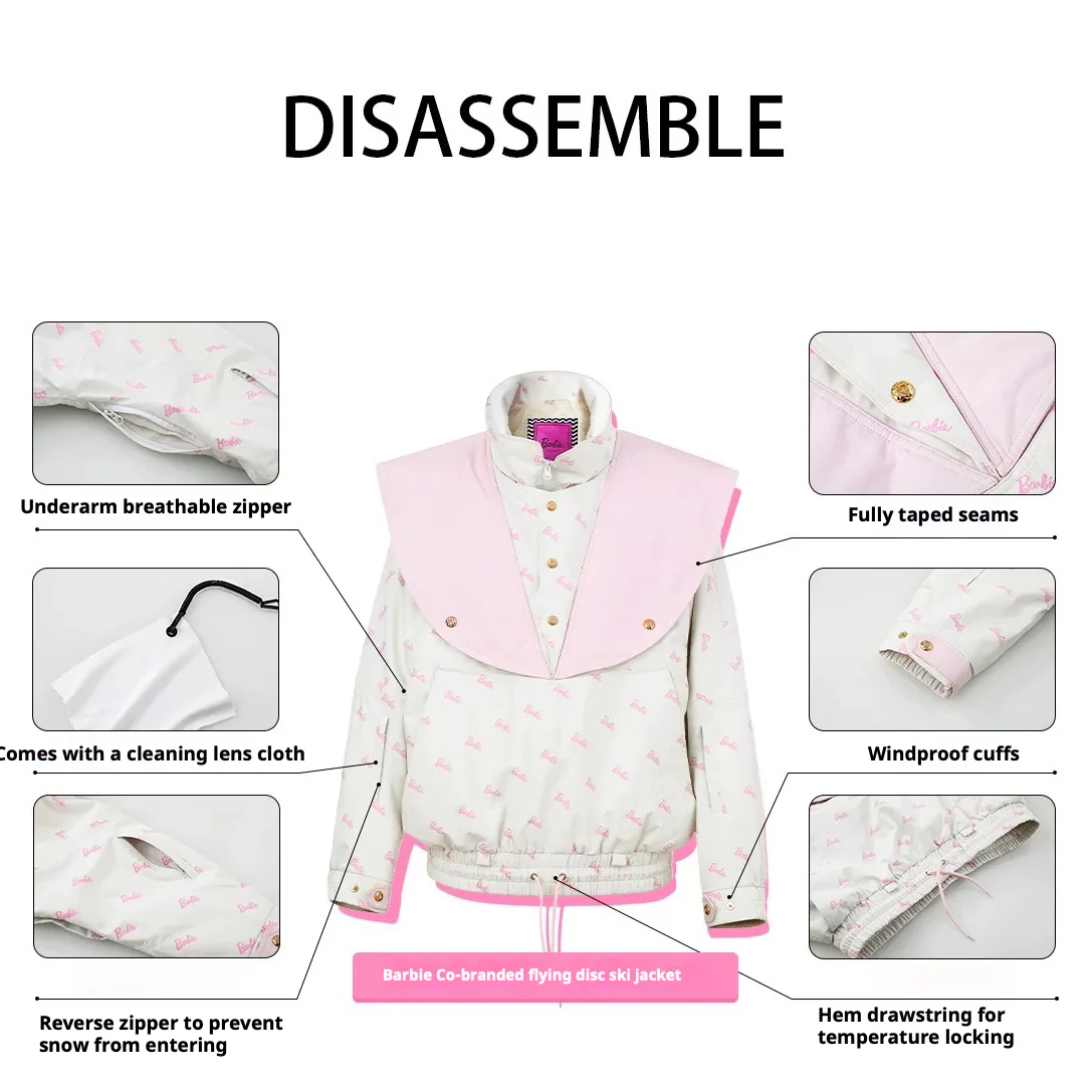 BCG Barbie Limited Edition Pink Heart Ski Jacket - Image 3