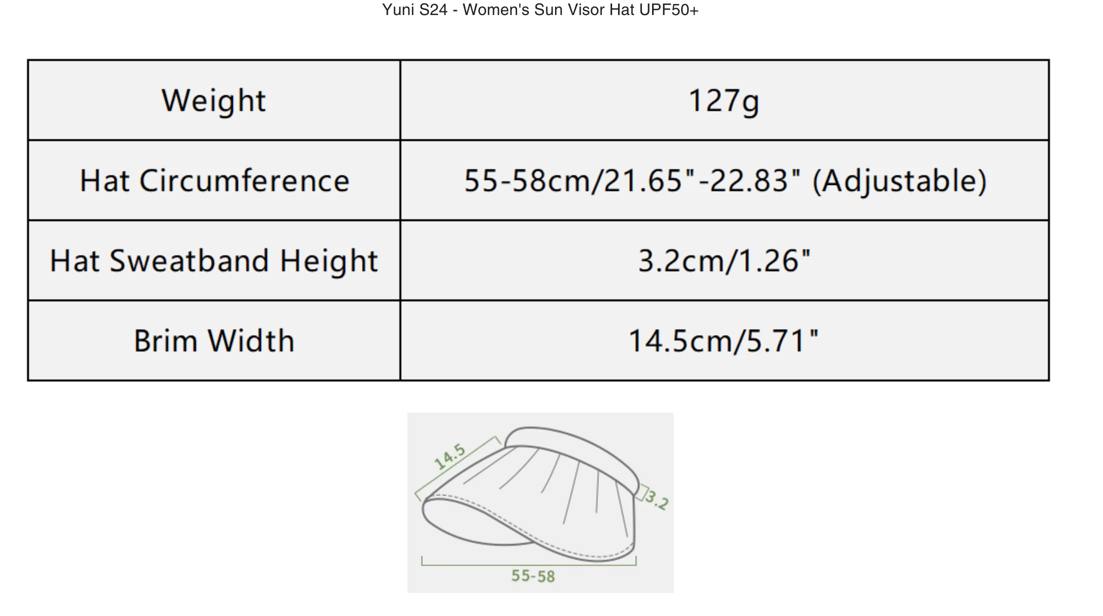 Beneunder TS55024 Yuni S24 - Women's Sun Visor Hat Upf50+ - Image 10