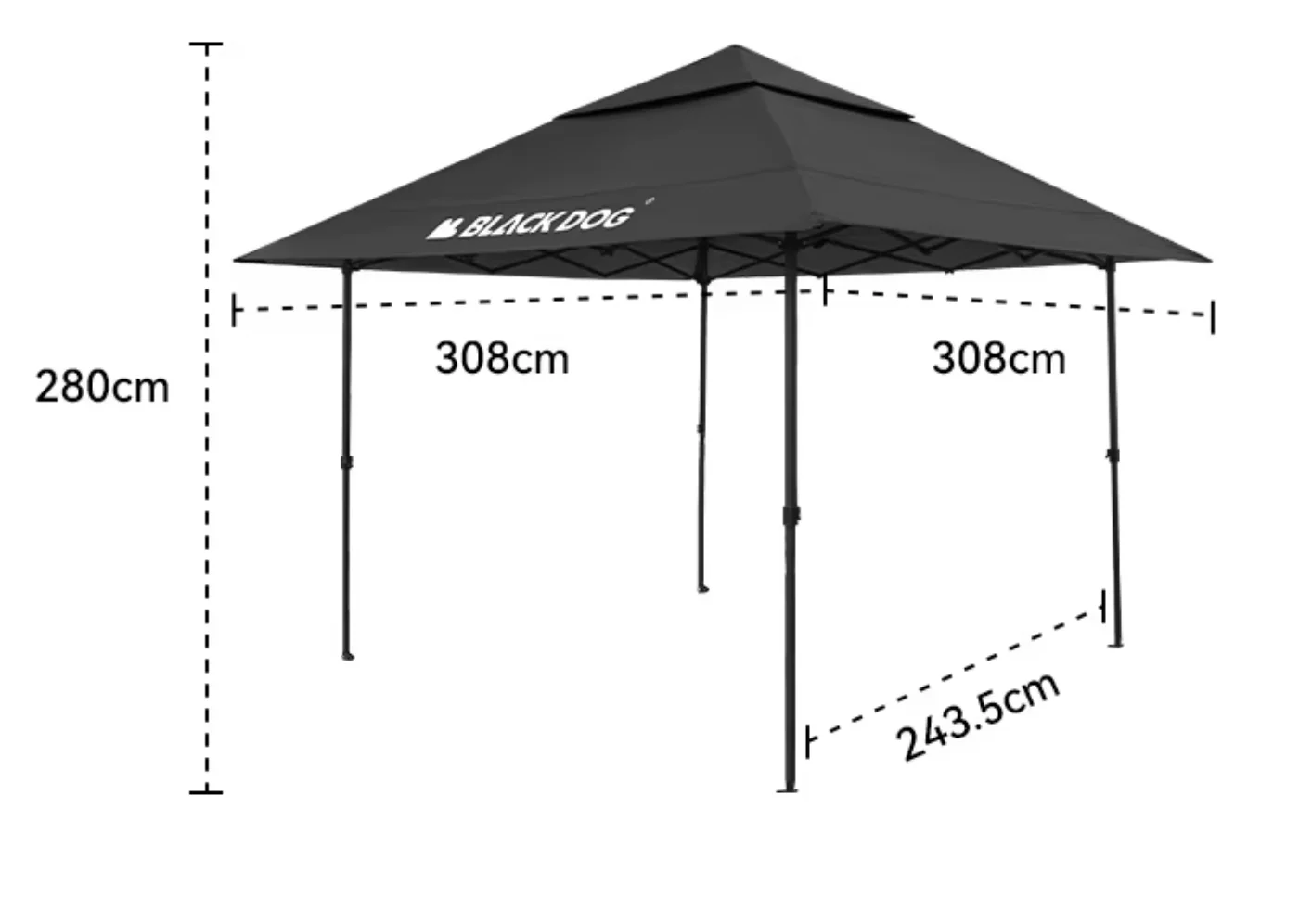 Black Dog Weimu Four Sided Sunshade Canopy - Image 4