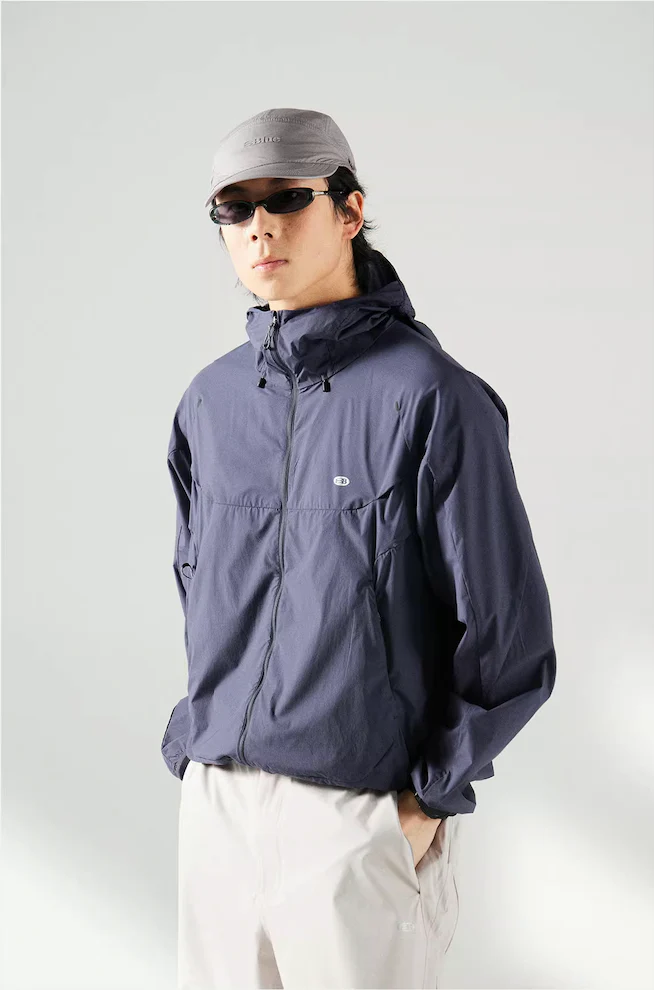 Blue Basic Hooded Sun Protection Jacket - Image 12