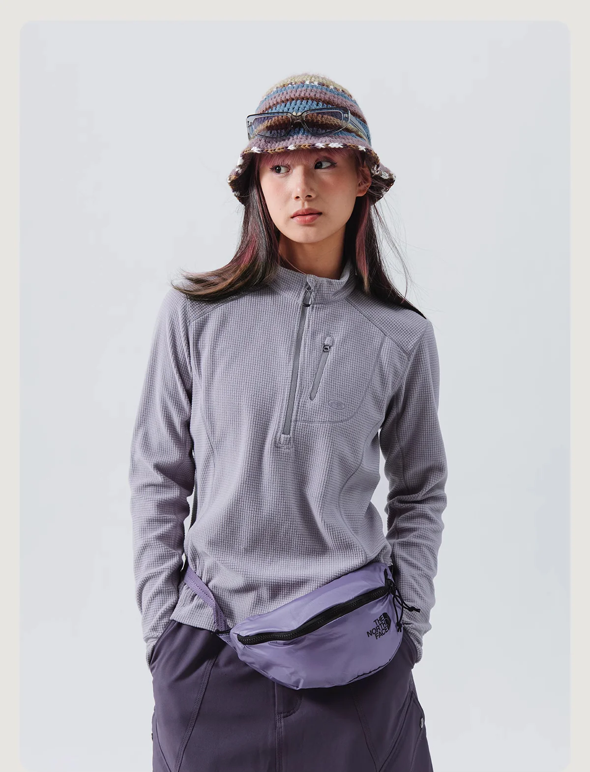 Blue Checkered Fleece Half-Zip Sweater - Image 7