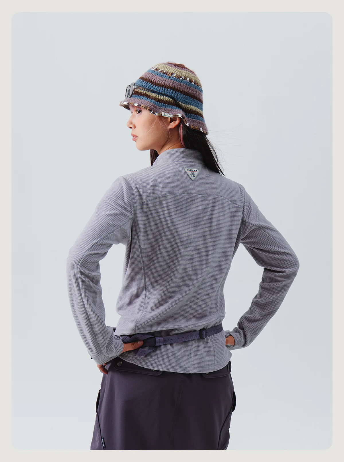 Blue Checkered Fleece Half-Zip Sweater - Image 8