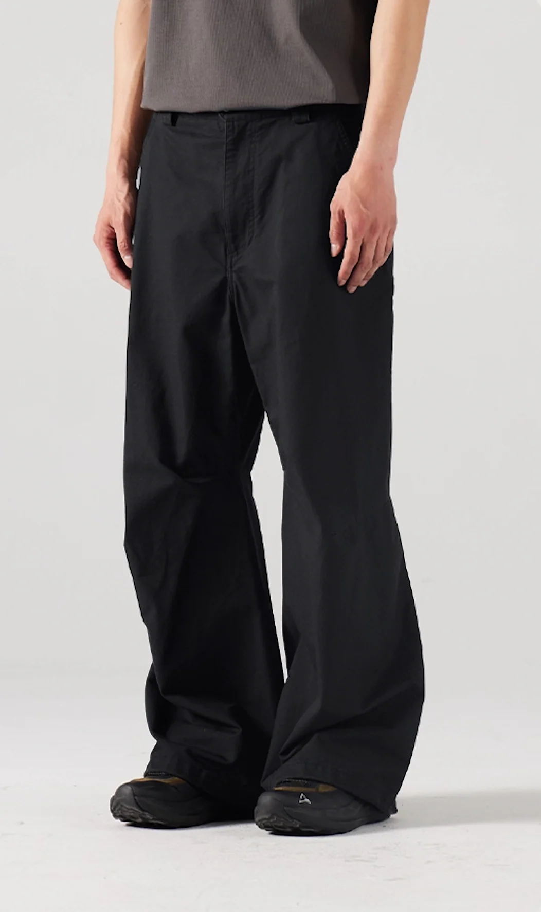 Blue Cotton Wide Leg Curved Knife Men's Pants - Image 12