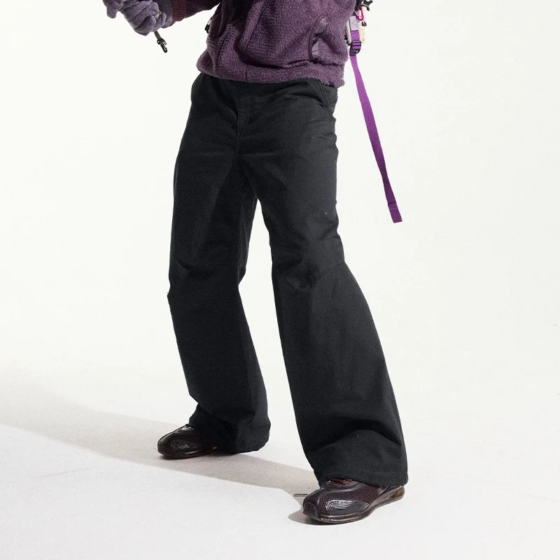 Blue Cotton Wide Leg Curved Knife Men's Pants - Image 14