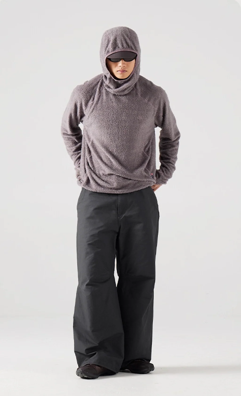 Blue Cotton Wide Leg Curved Knife Men's Pants - Image 5