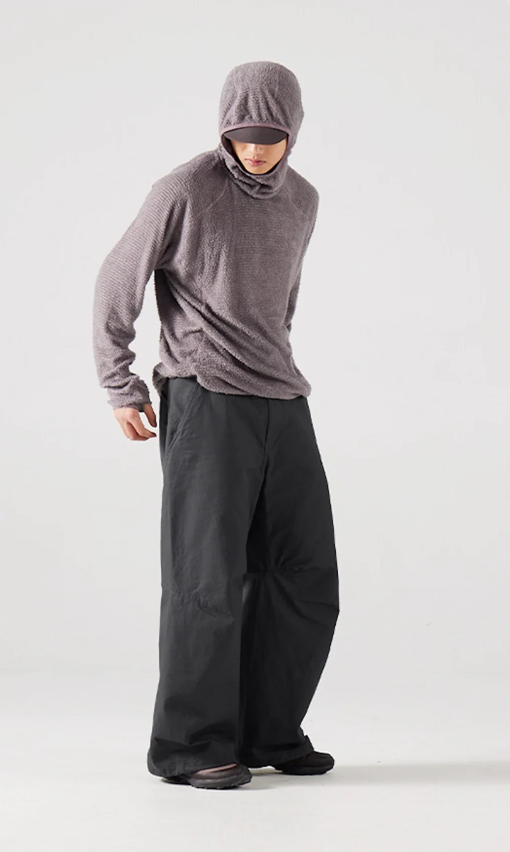 Blue Cotton Wide Leg Curved Knife Men's Pants - Image 6