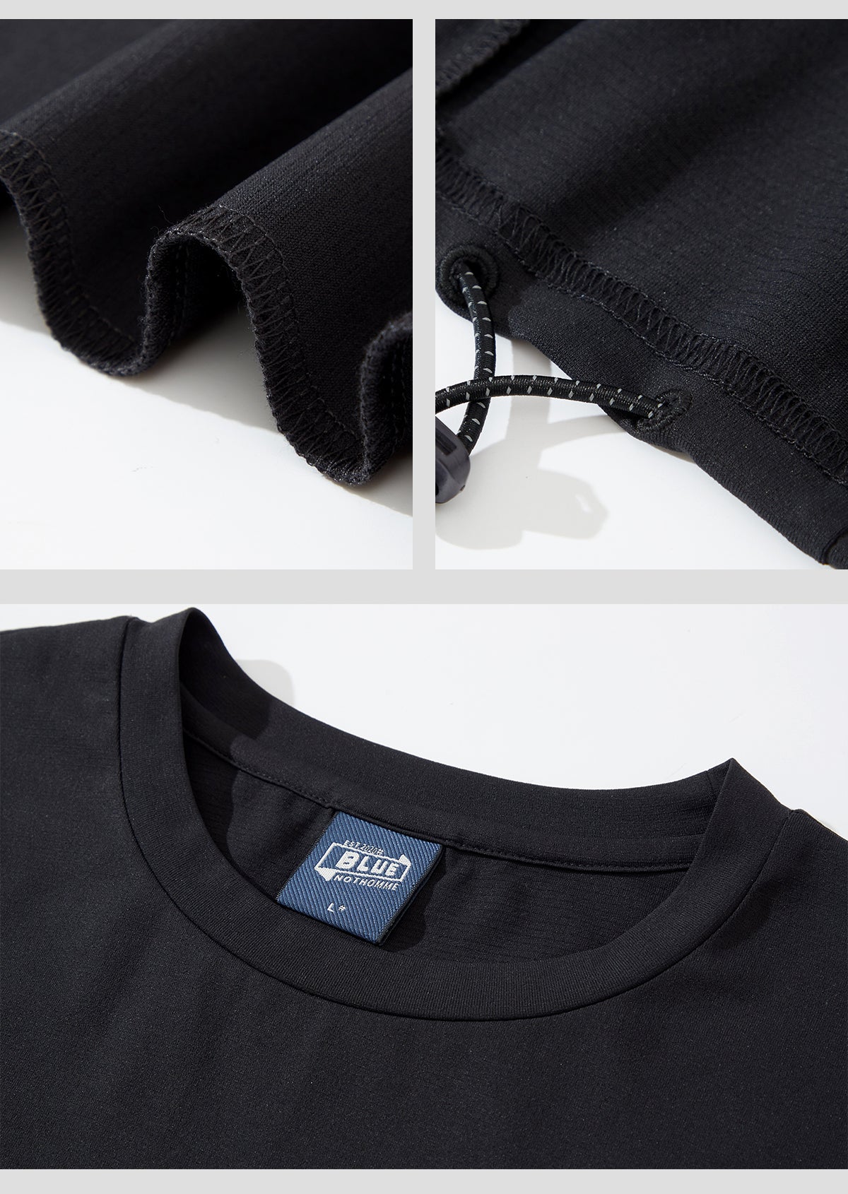 Blue Drawstring Training Unisex Long Sleeve T-shirt - Image 36