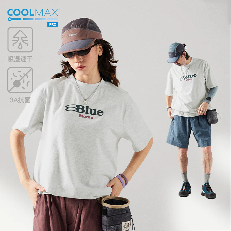 Blue Monte Logo Print Men's Short-Sleeved Round-Neck T-Shirt - Image 2