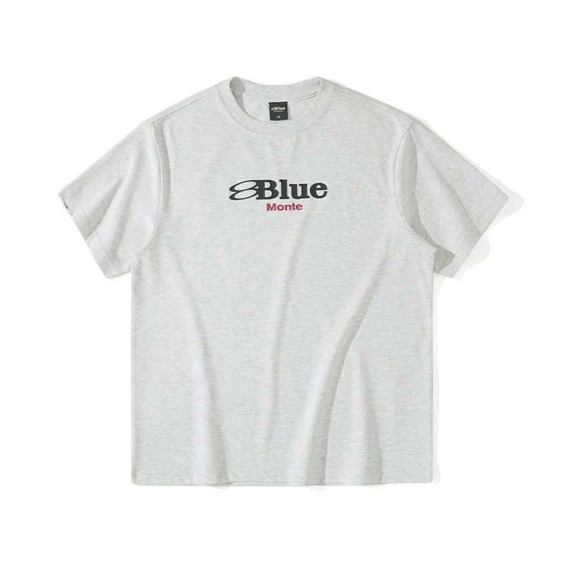 Blue Monte Logo Print Men's Short-Sleeved Round-Neck T-Shirt - Image 4