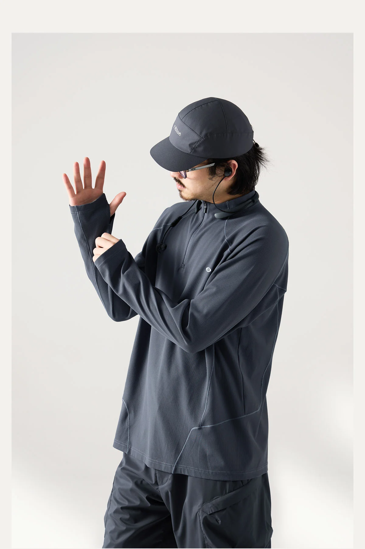 Blue Monte Stand-Up Collar Waffle Men's Training Long Sleeve T-Shirt - Image 12