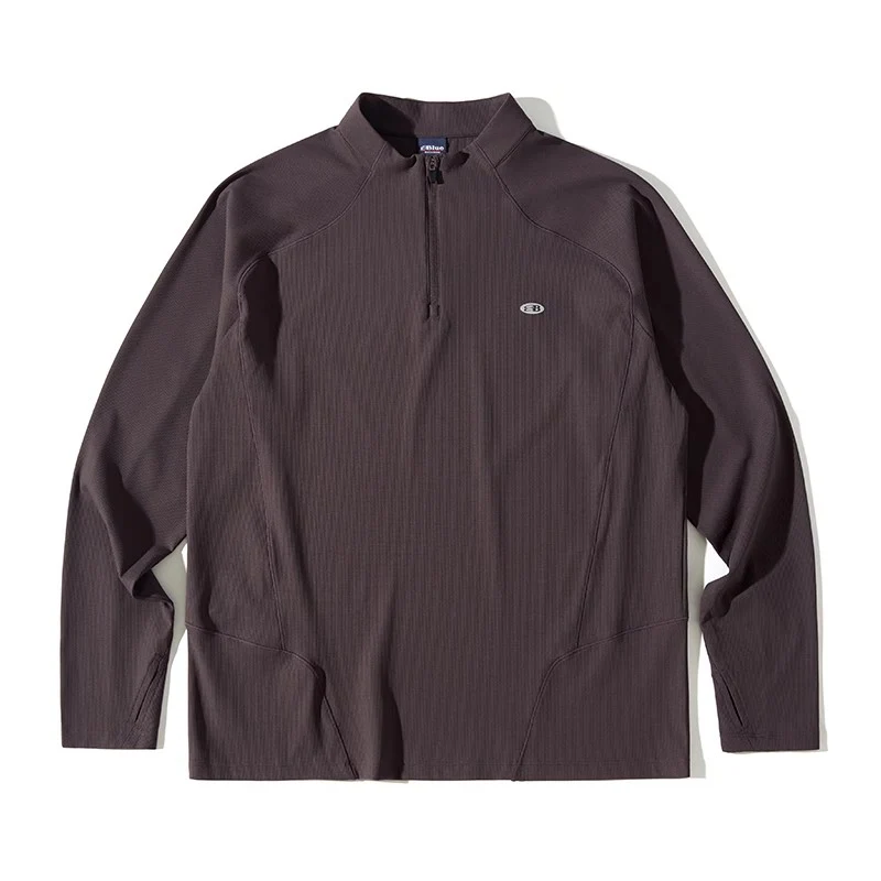 Blue Monte Stand-Up Collar Waffle Men's Training Long Sleeve T-Shirt - Image 4