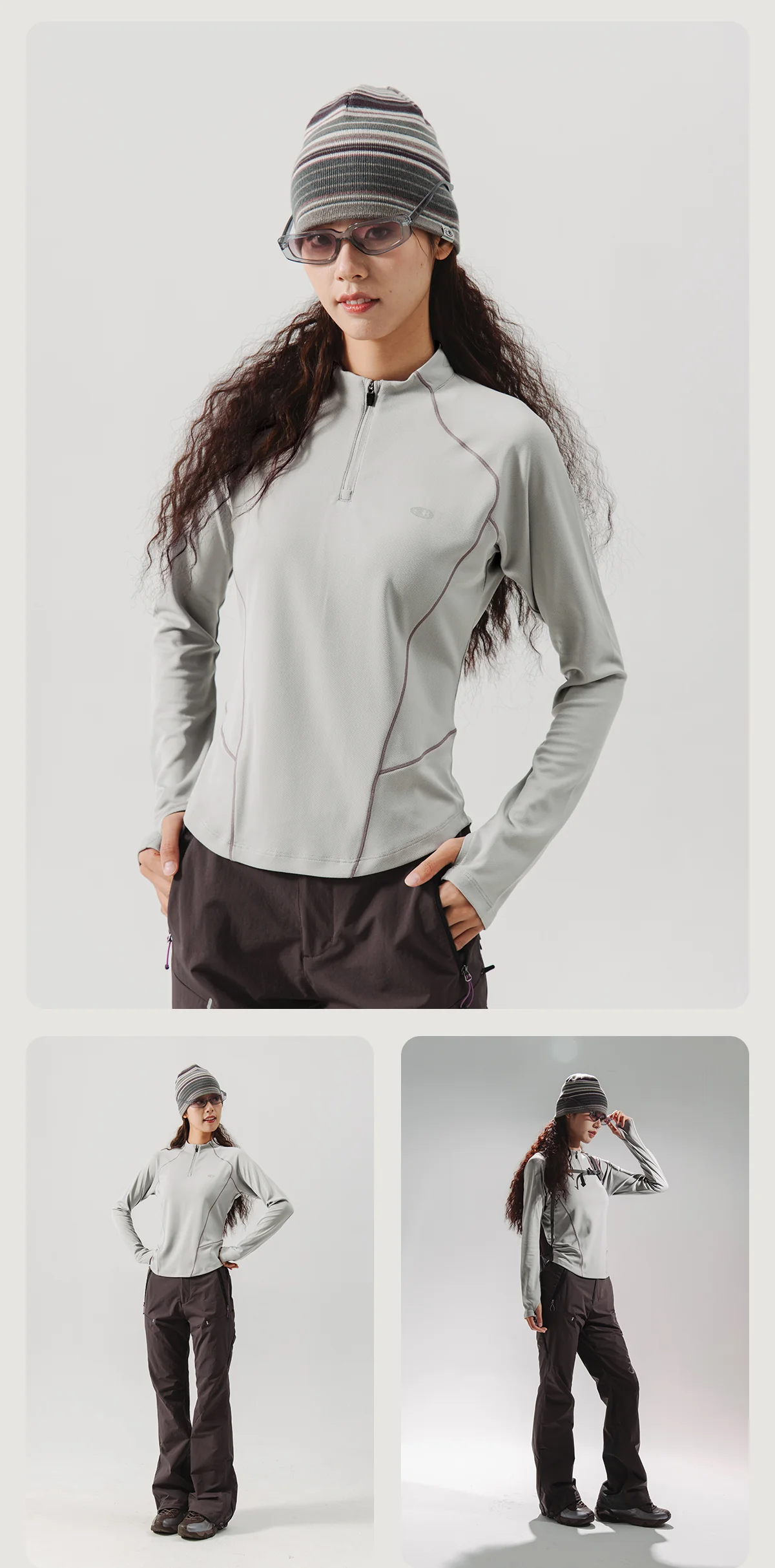 Blue Stand Collar Training Long Sleeve Ladies T-shirt - Image 10