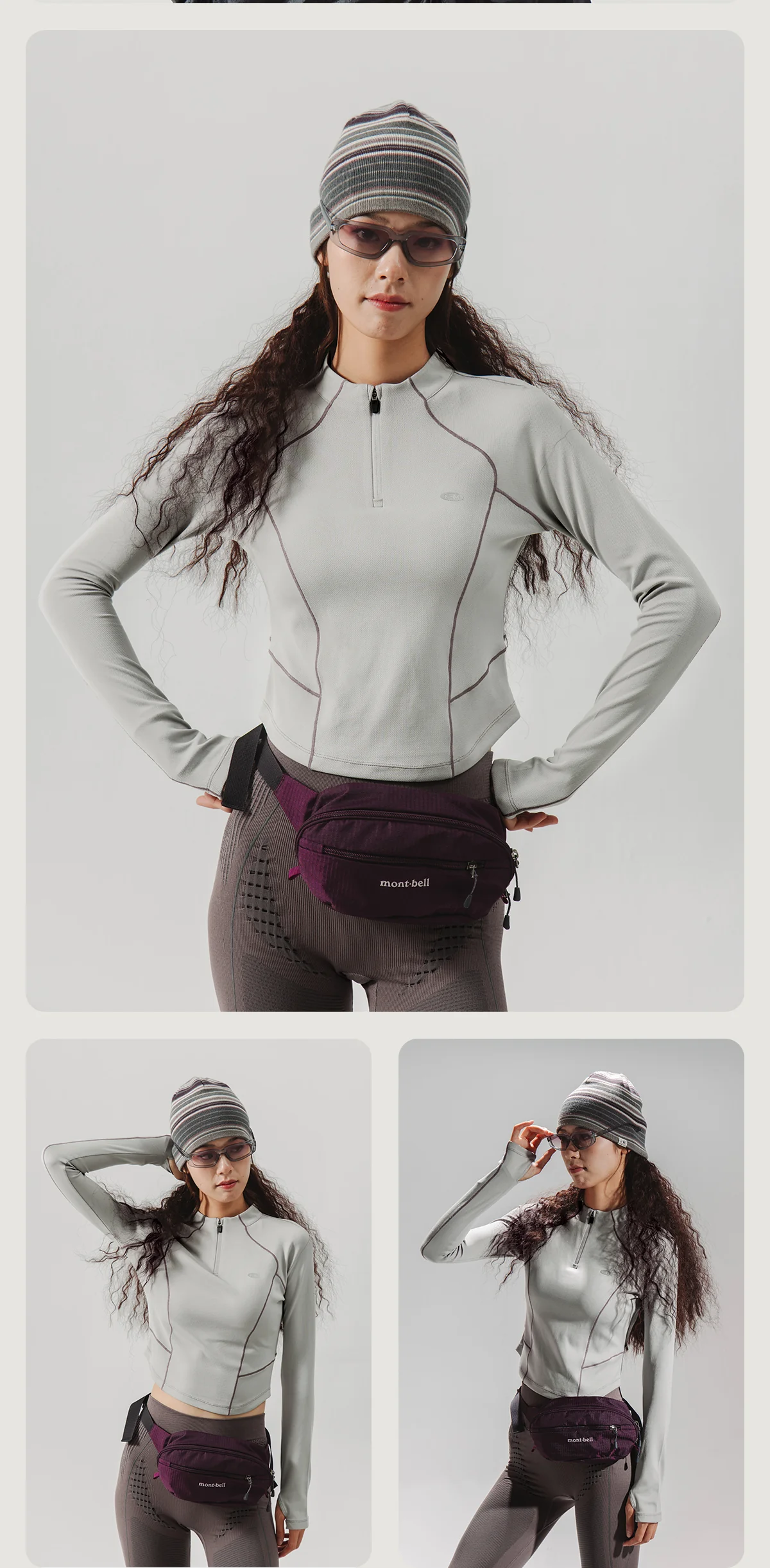 Blue Stand Collar Training Long Sleeve Ladies T-shirt - Image 8