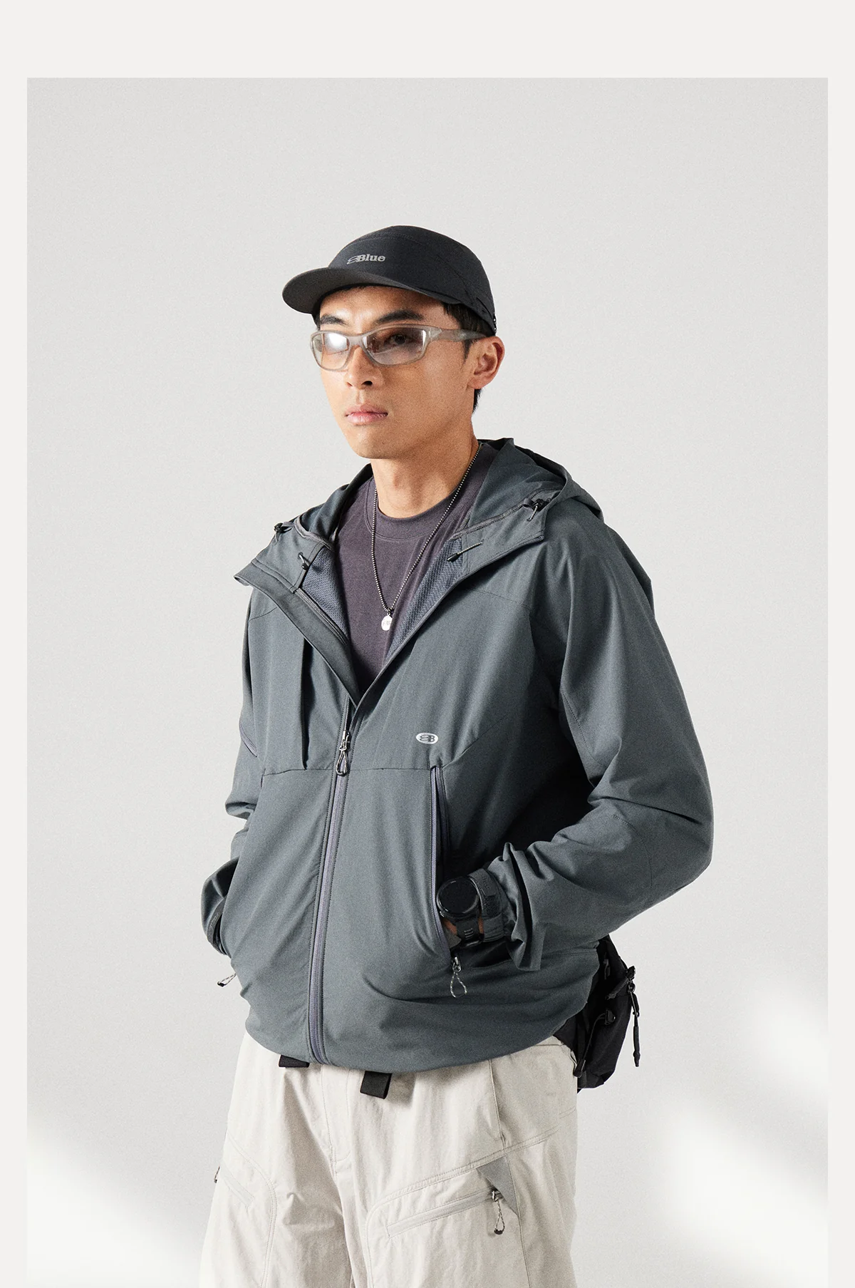 Blue Structured Soft-Shell Hooded Jacket - Image 25