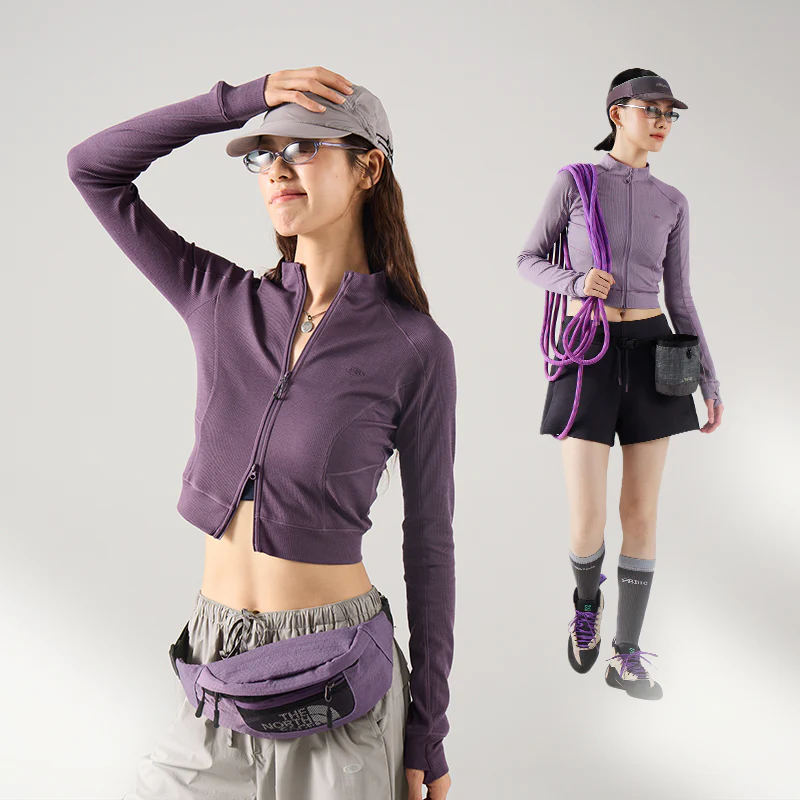 Blue Wool Waffle-Knit Women's Shirt