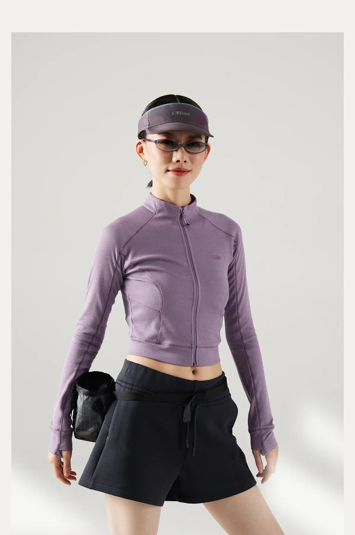 Blue Wool Waffle-Knit Women's Shirt - Image 11