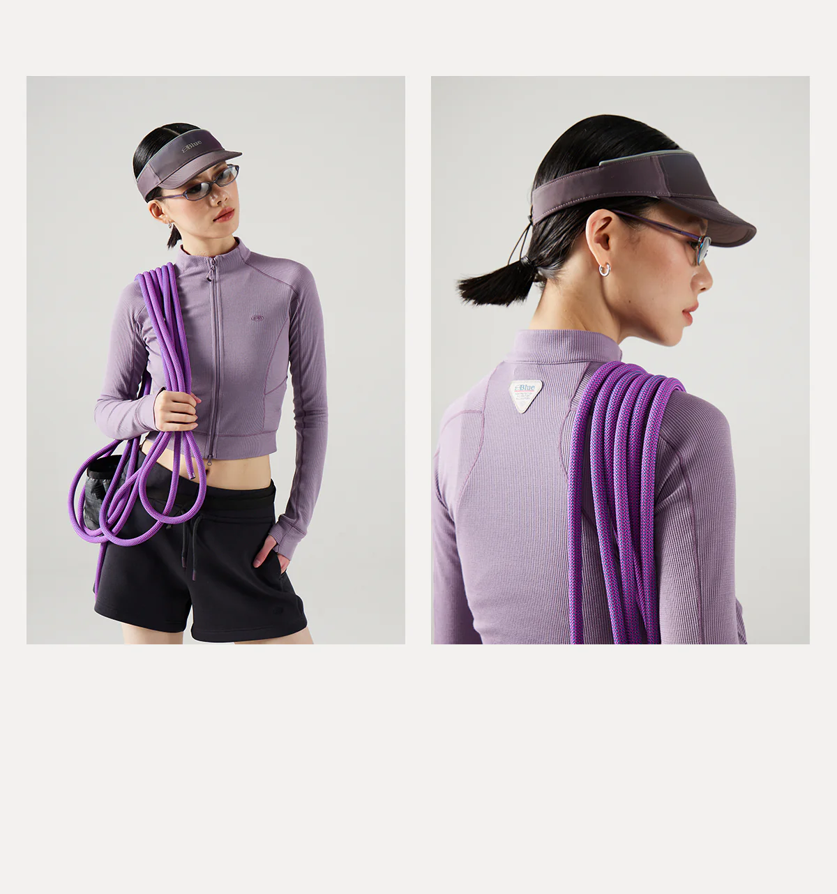 Blue Wool Waffle-Knit Women's Shirt - Image 12