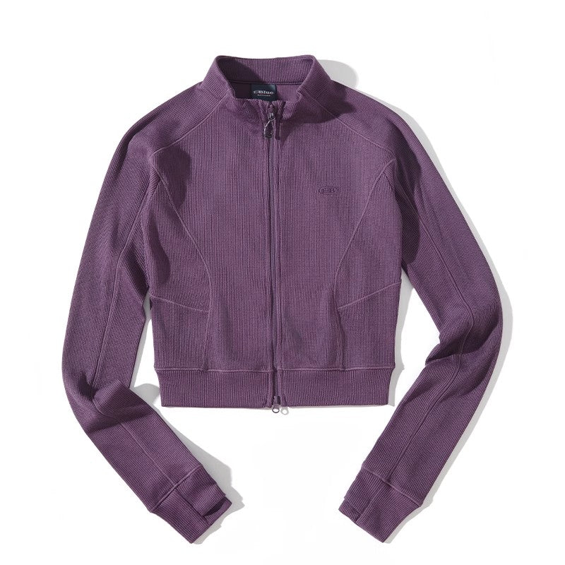 Blue Wool Waffle-Knit Women's Shirt - Image 3