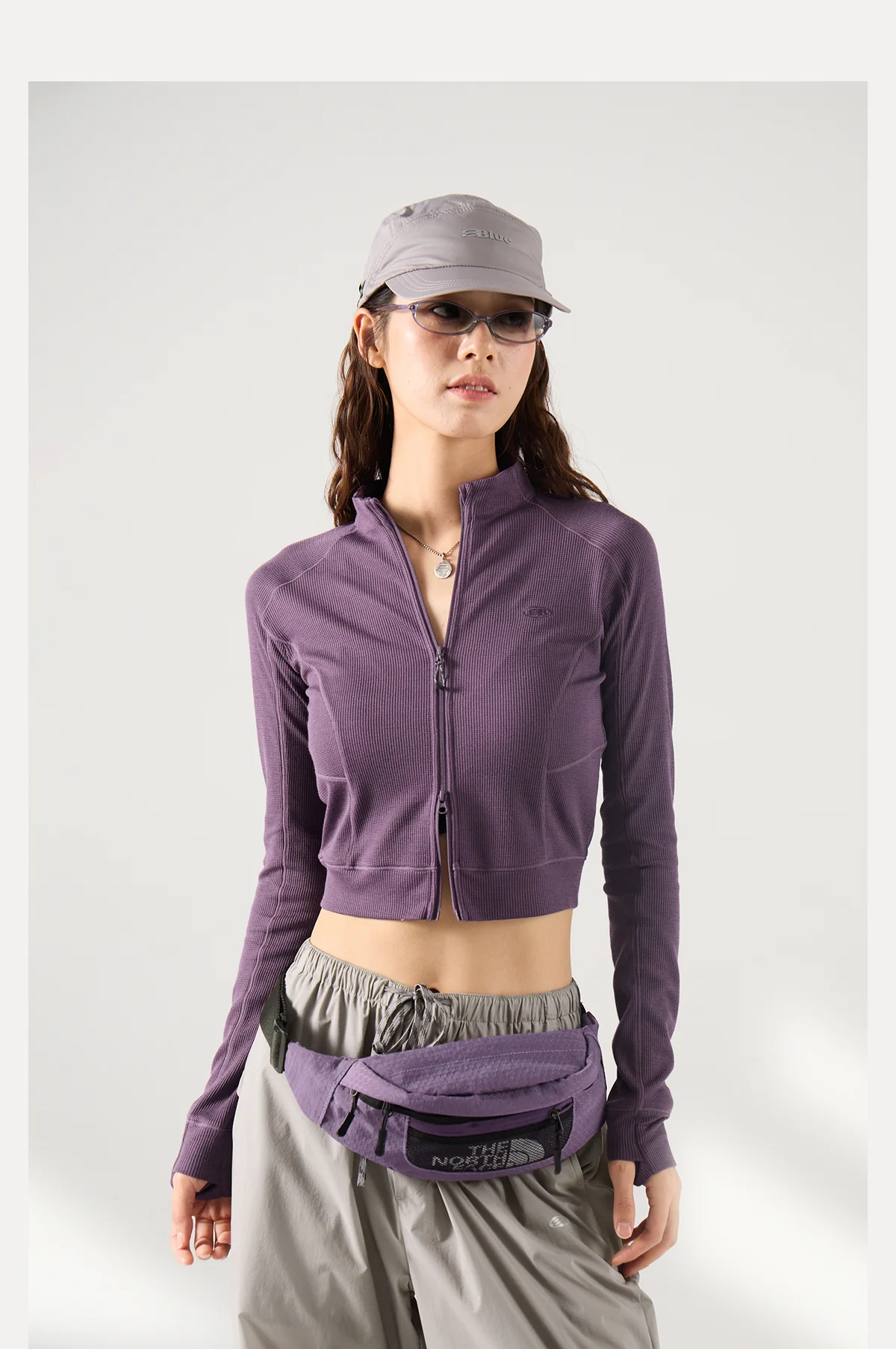 Blue Wool Waffle-Knit Women's Shirt - Image 5