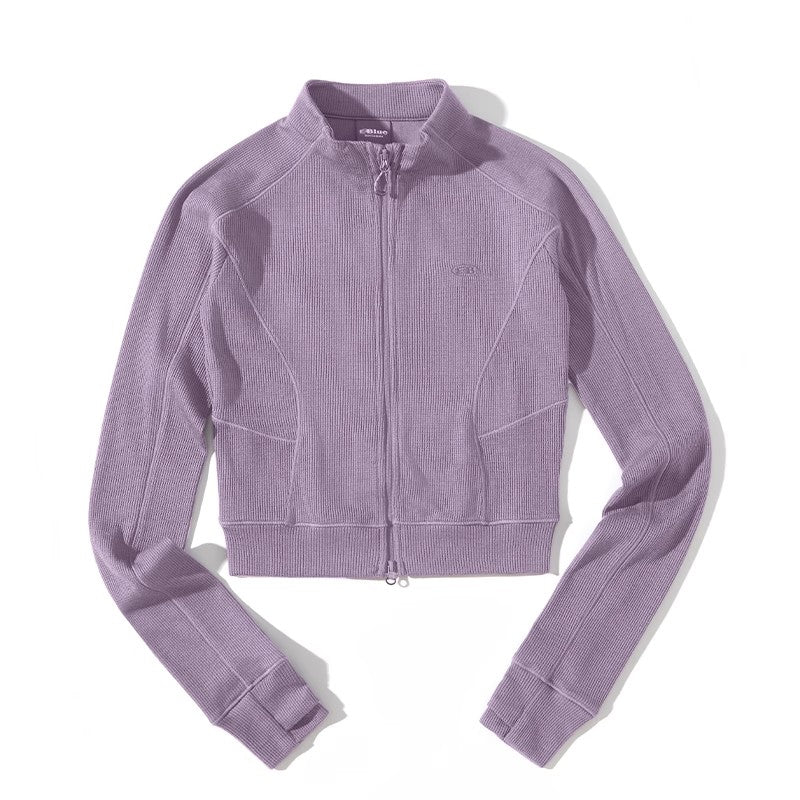 Blue Wool Waffle-Knit Women's Shirt - Image 7