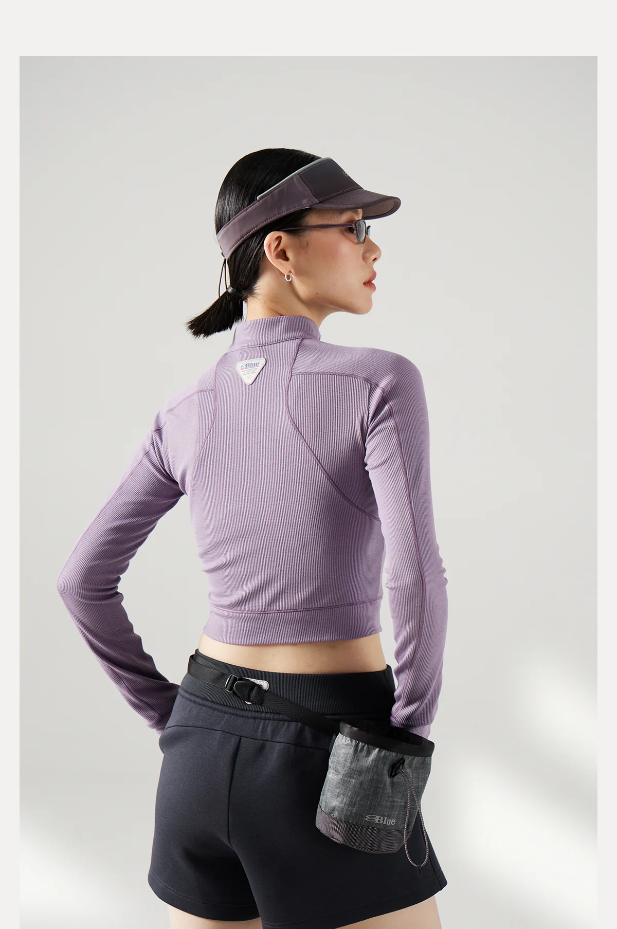 Blue Wool Waffle-Knit Women's Shirt - Image 9