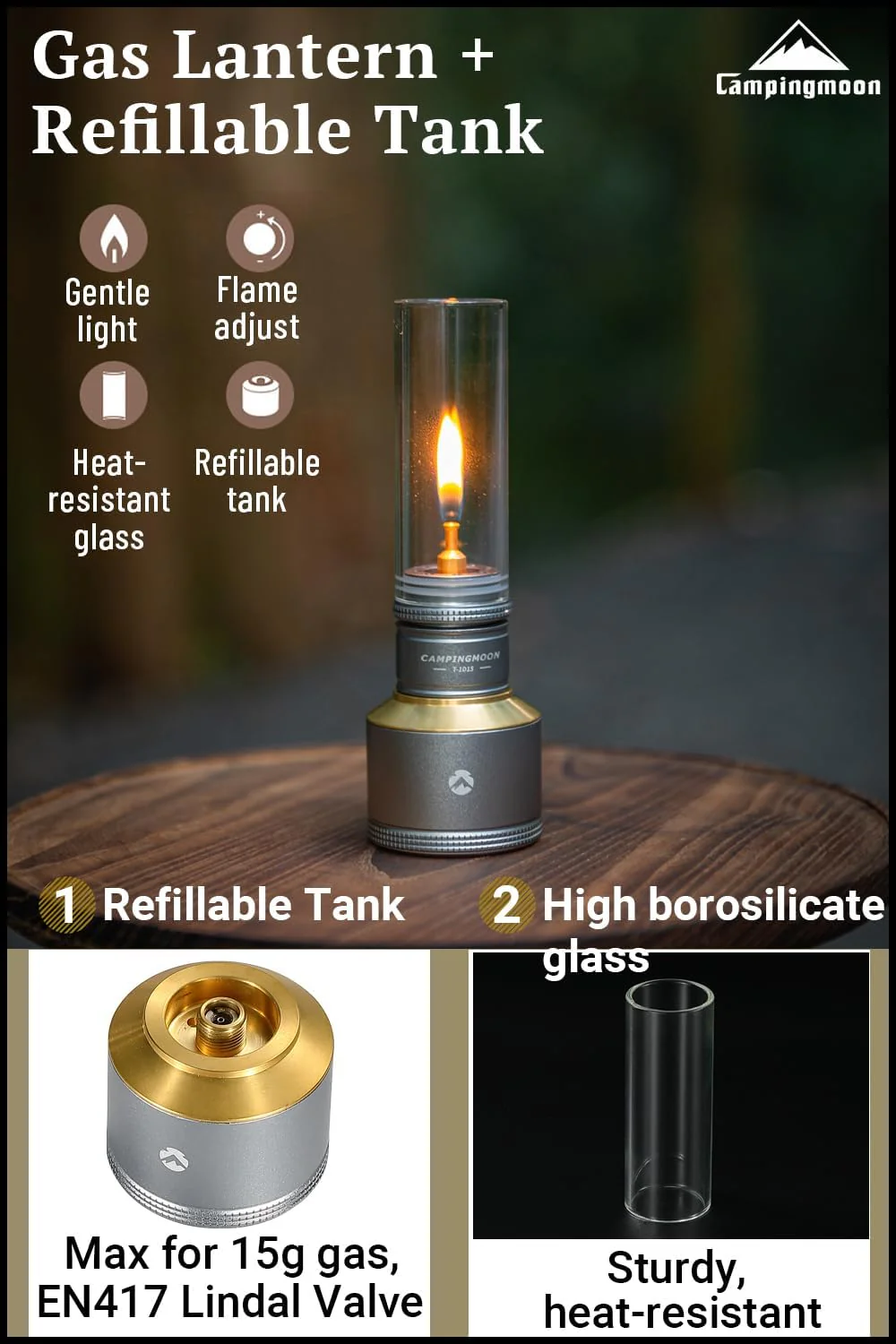 Camping Moon BKT-1D15 Black Gas Candle 2026 - Image 3
