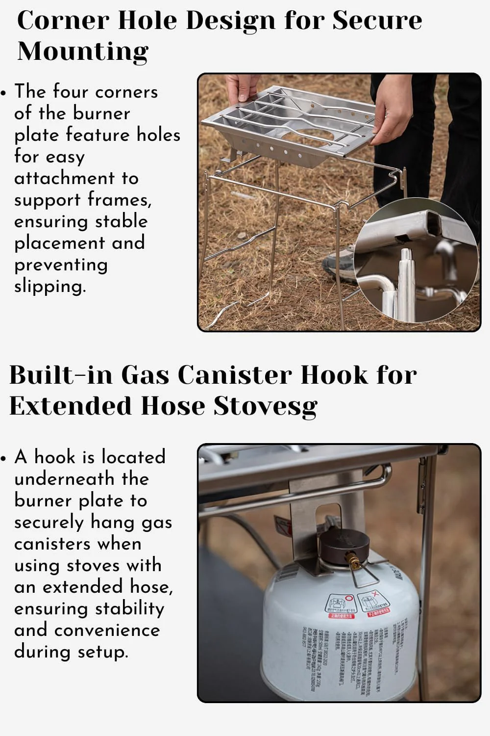Camping Moon CK-25PG Canister Top Stove Plate Stainless Steel Frame IGT Table Top 2026 - Image 6
