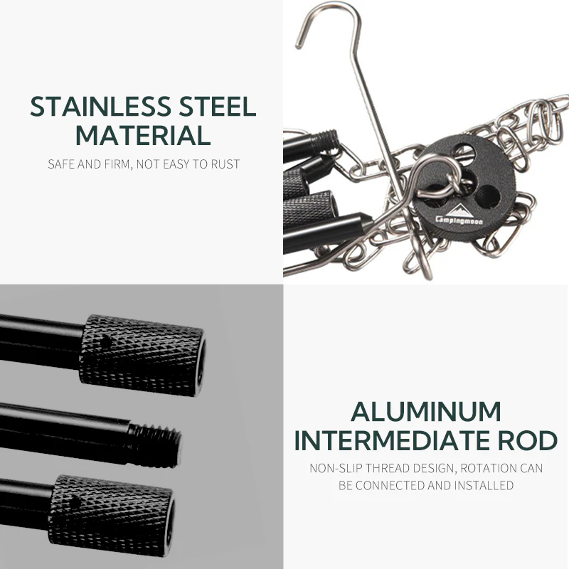 Camping Moon 3-Section Tripod – Black - Image 3