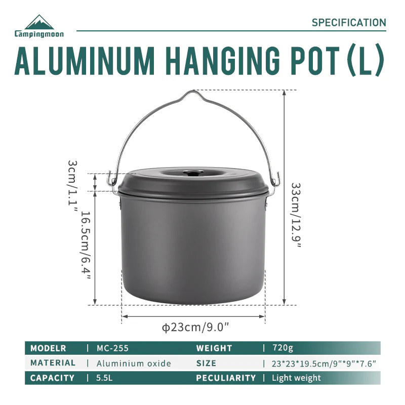 Camping Moon 5.5Qt Cooking Pot MC-255 - Image 8