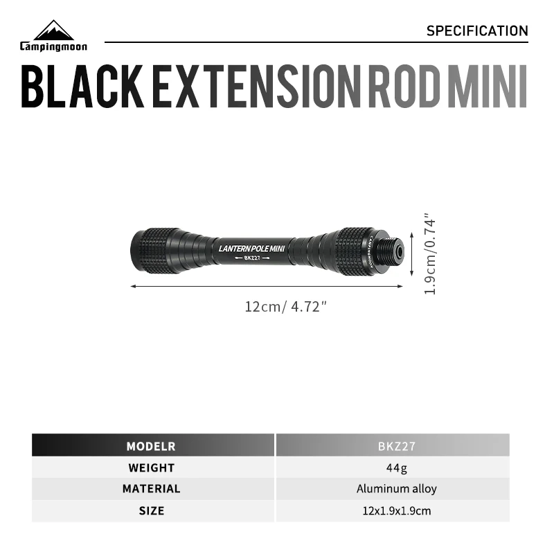 Campingmoon Black Extension Pole Mini 2026 - Image 2
