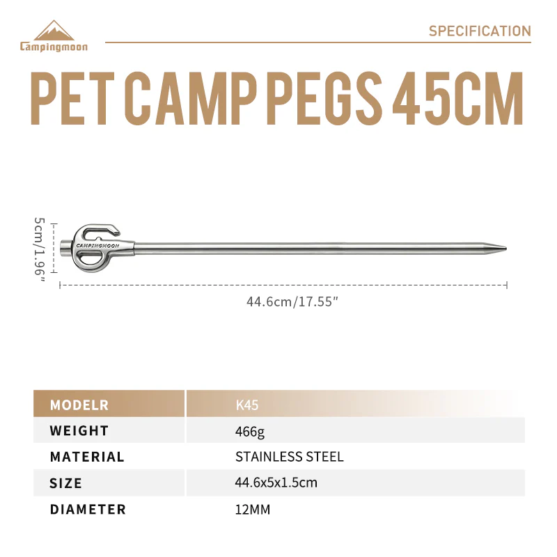 Campingmoon Stainless Steel Dog/ Pet Stake K45 2026 - Image 7