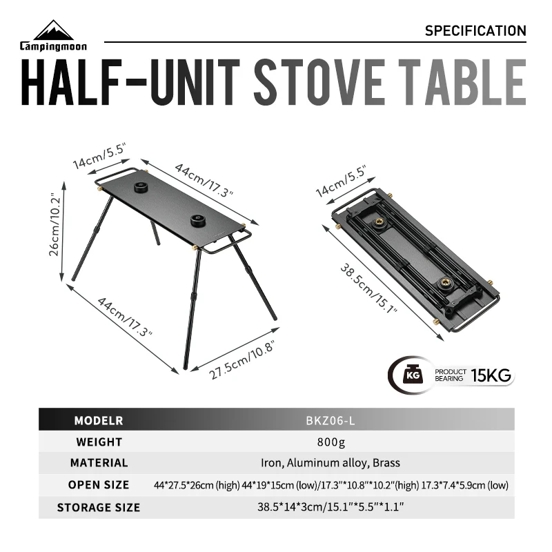 Camping Moon BKZ06-L Half-Unit Extendable Gas Stove (IGT Compatible) 2026 - Image 2