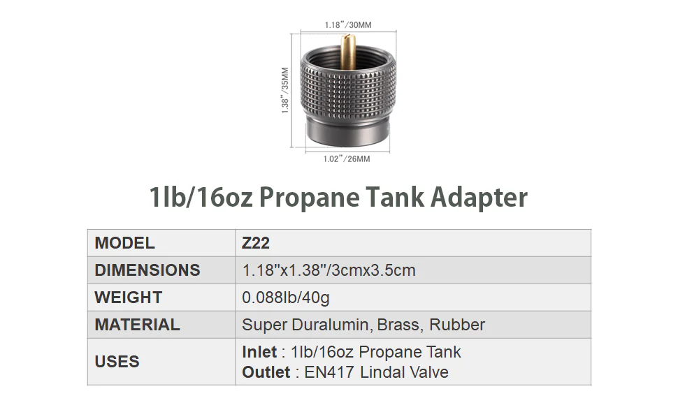 Camping Moon Z22 Propane To Butane Adapter 2026 - Image 3