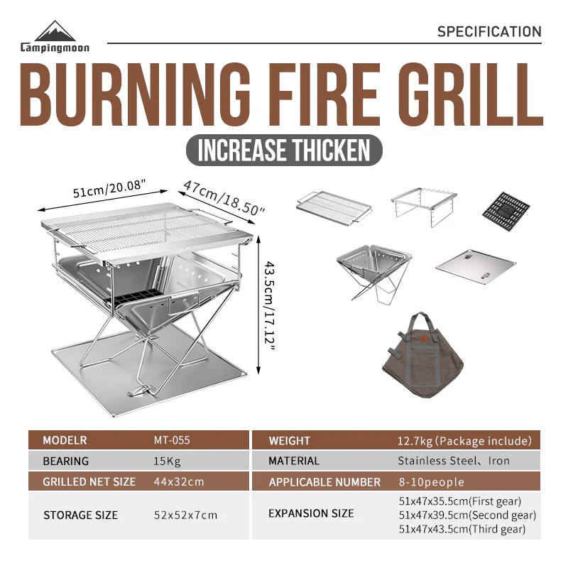 Campingmoon Takibi Fire Pit Grill MT-055 2026 - Image 5