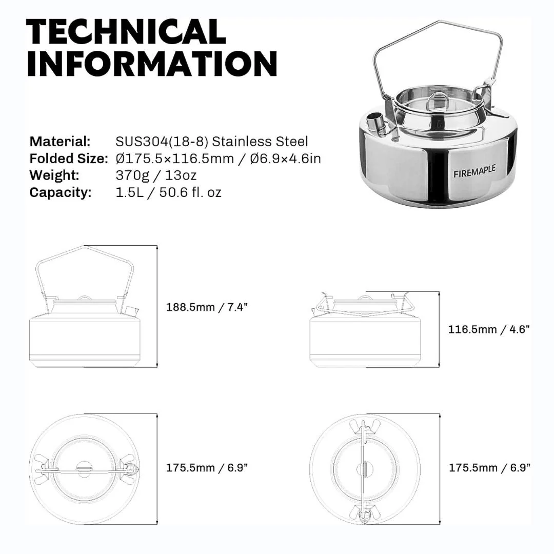 Fire Maple Antarcti 1.5L Stainless Steel Kettle 2026 - Image 6