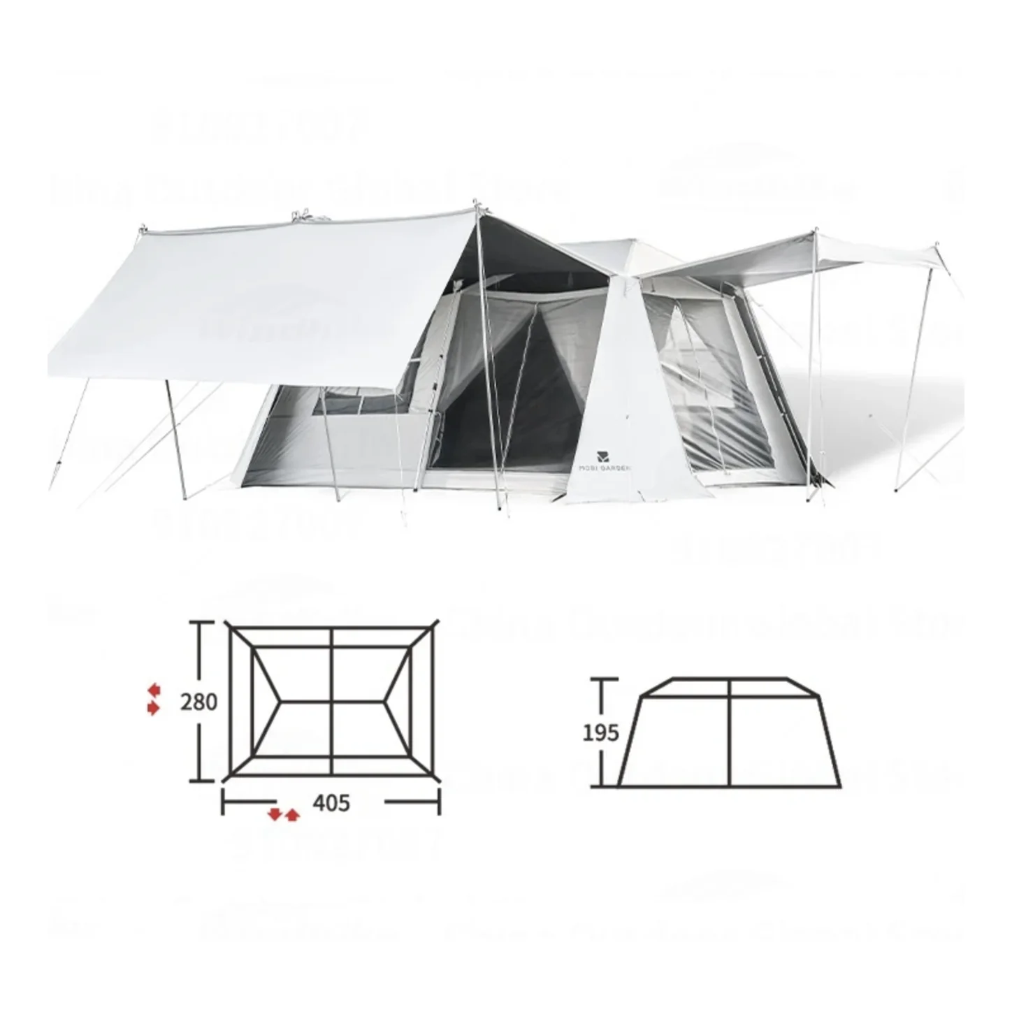 Mobi Garden Holiday Mountain Residence 10.9 Tent (Black Coated) - Image 4
