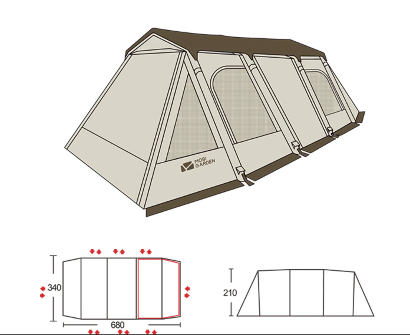 Mobi Garden LS 4 Tunnel Tent - Image 40