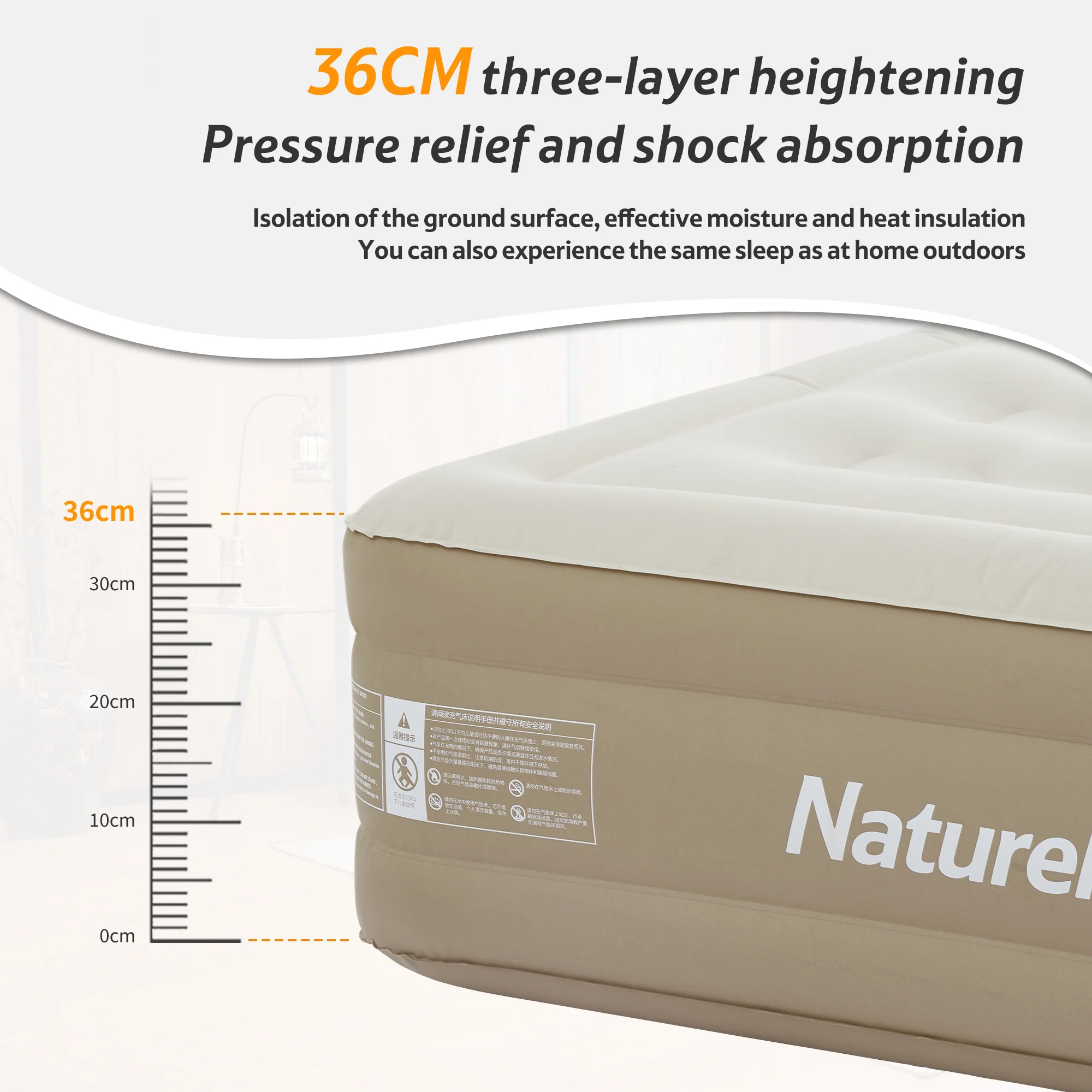 Naturehike C36 Inflatable Mattress Built-In Pump Khaki - Image 10