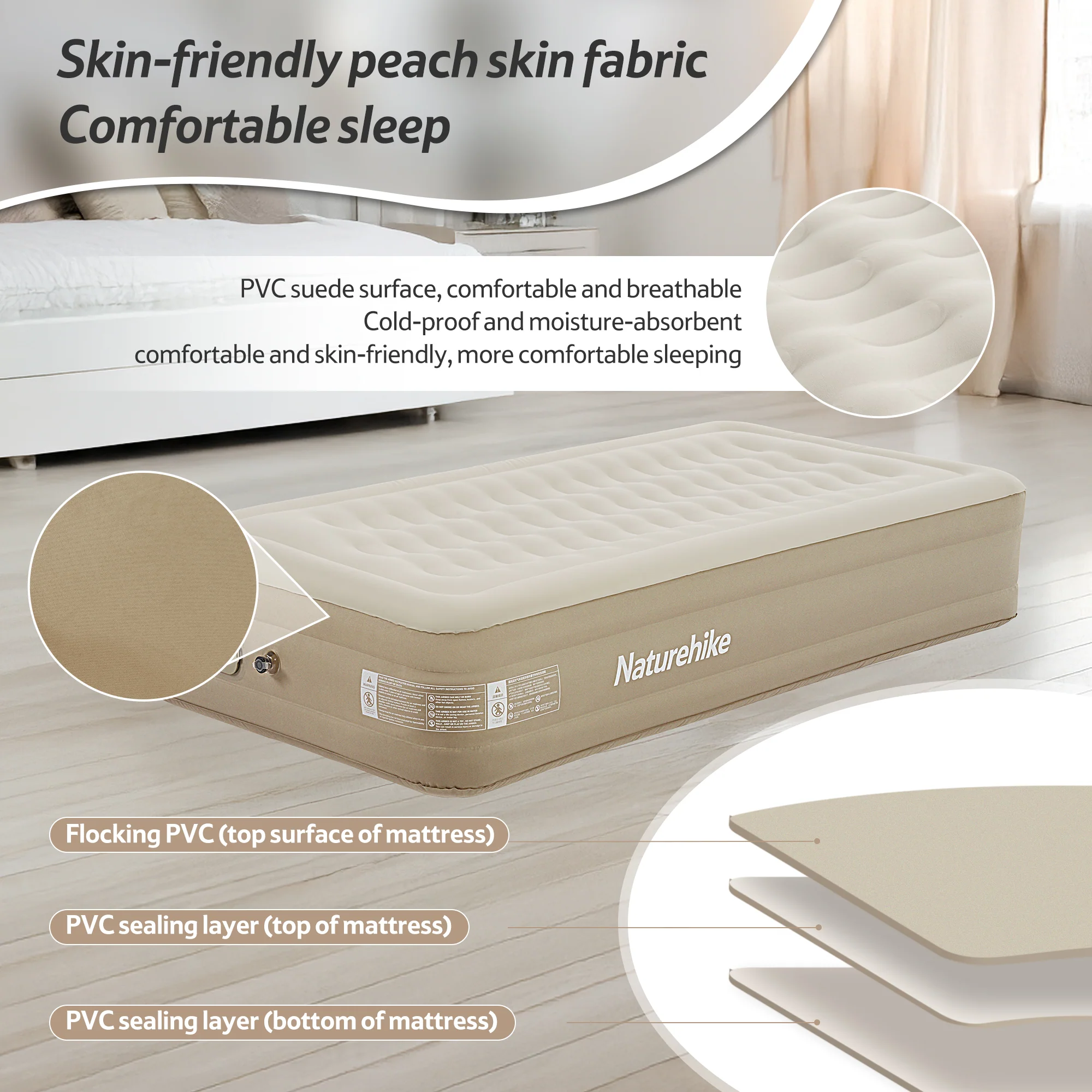 Naturehike C36 Inflatable Mattress Built-In Pump Khaki - Image 8