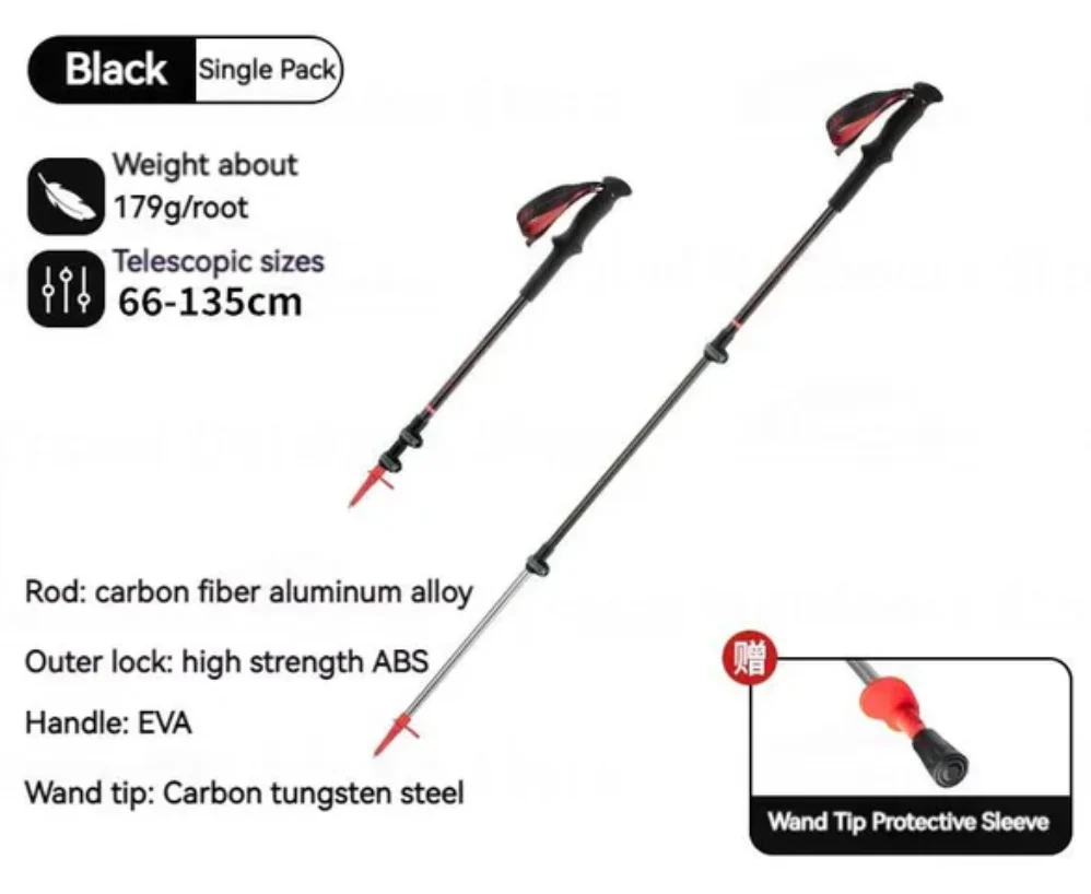 Naturehike Carbon And Aluminium Trekking Pole - Starrynight Sky Black - Image 5