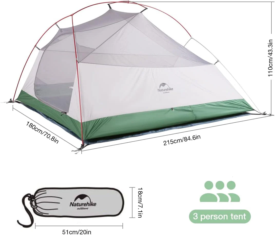 Naturehike Cloud Up™ Base 3-Person Ultralight Backpacking Tent 2026 - Image 5