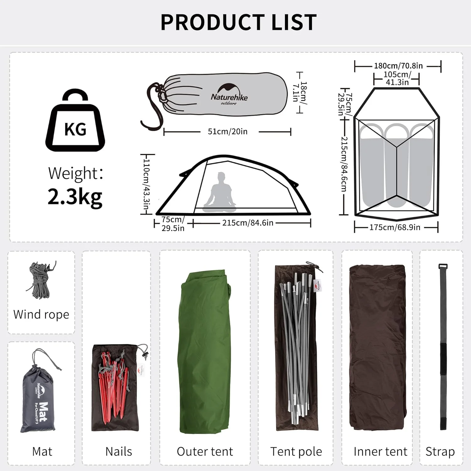 Naturehike Cloud Up™ Base 3-Person Ultralight Backpacking Tent 2026 - Image 9