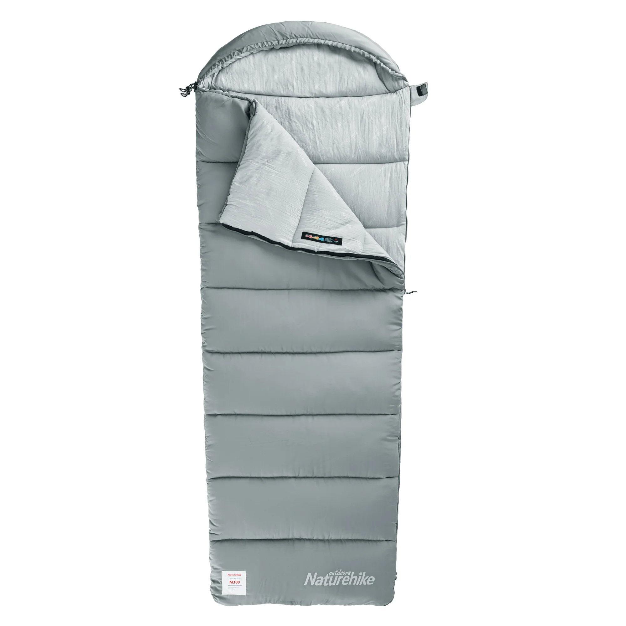 Naturehike Envelop Washable Sleeping Bag M180 With Hood Grey