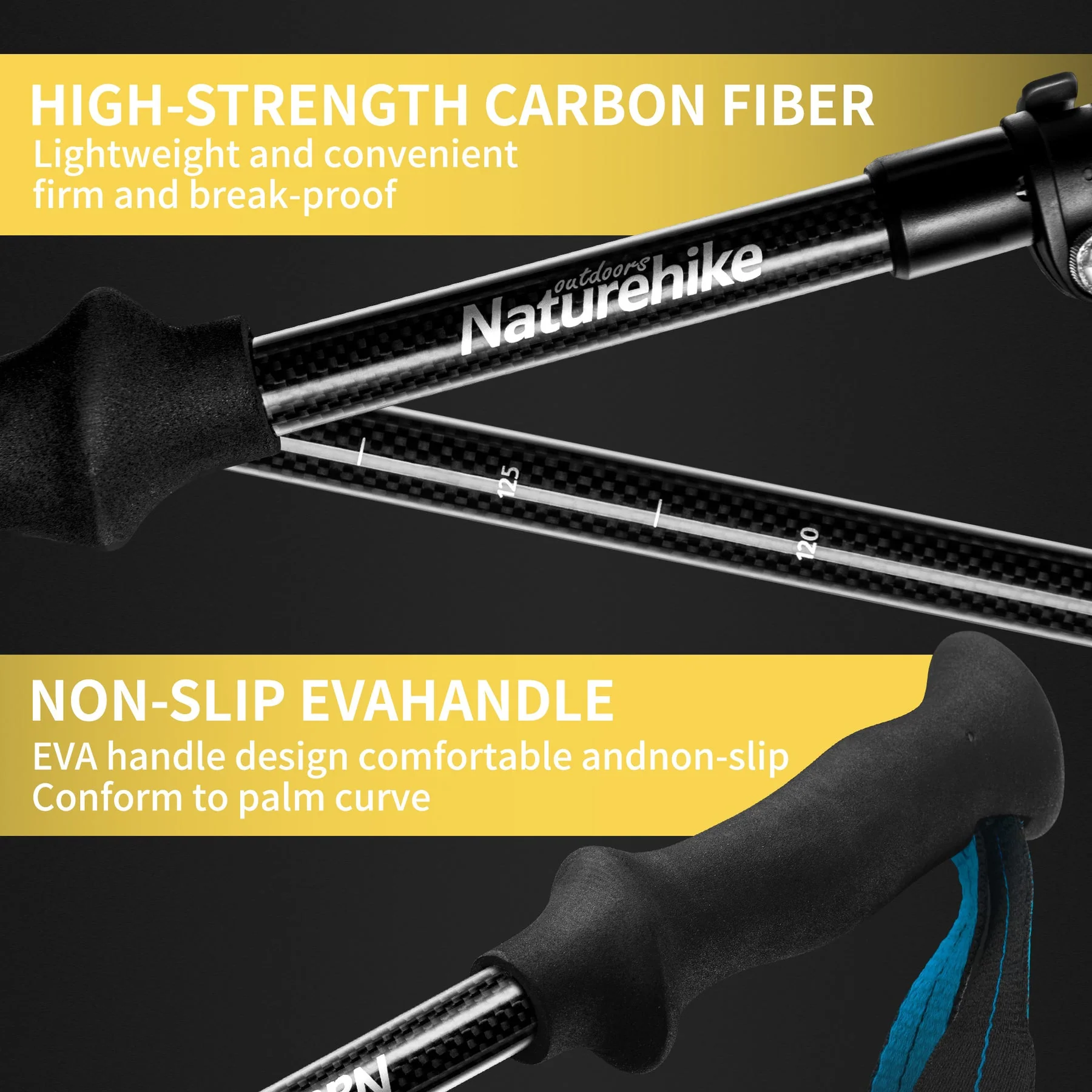 Naturehike Gale Terk EXT Full Carbon 5-section Adjustable Folding Trekking Pole 2026 - Image 4