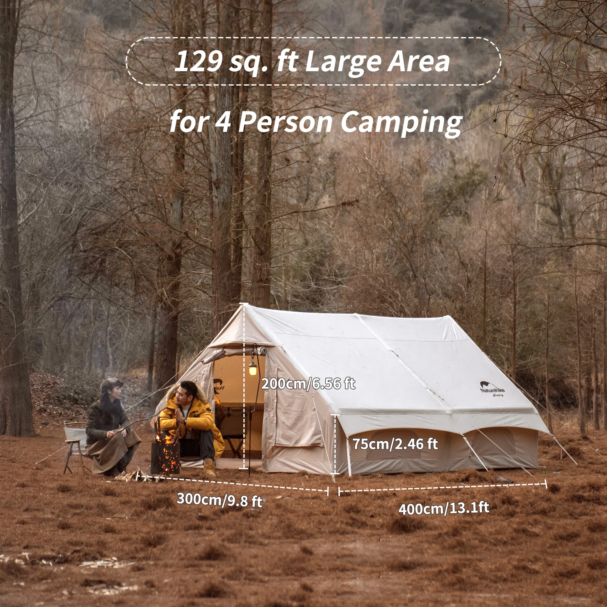 Naturehike Gen Air 12 Cotton Inflatable Tent Khaki 2026 - Image 3