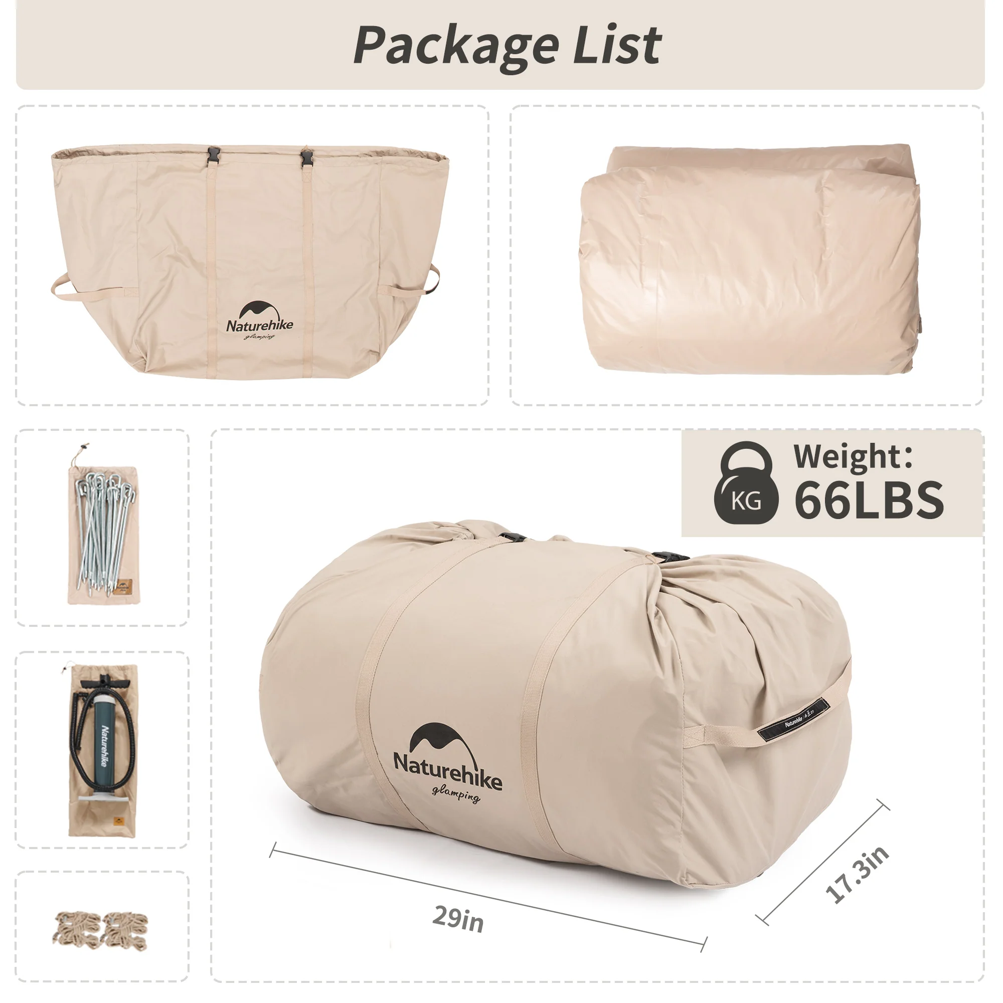 Naturehike Gen Air 12 Cotton Inflatable Tent Khaki 2026 - Image 5