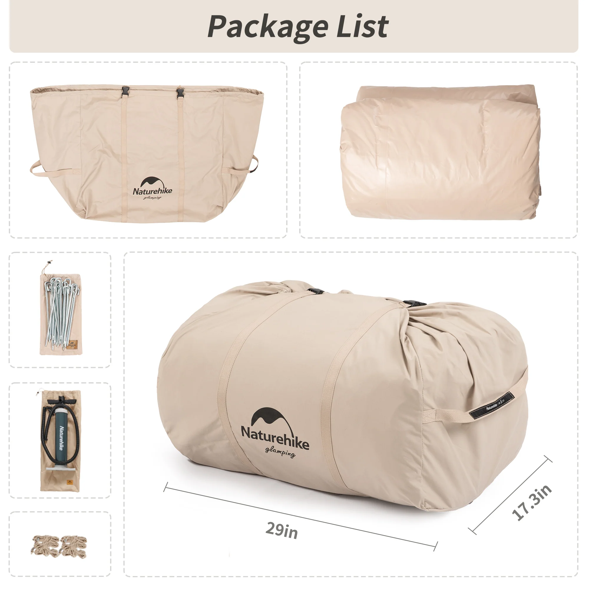 Naturehike Gen Air 12 Cotton Inflatable Tent Khaki 2026 - Image 6