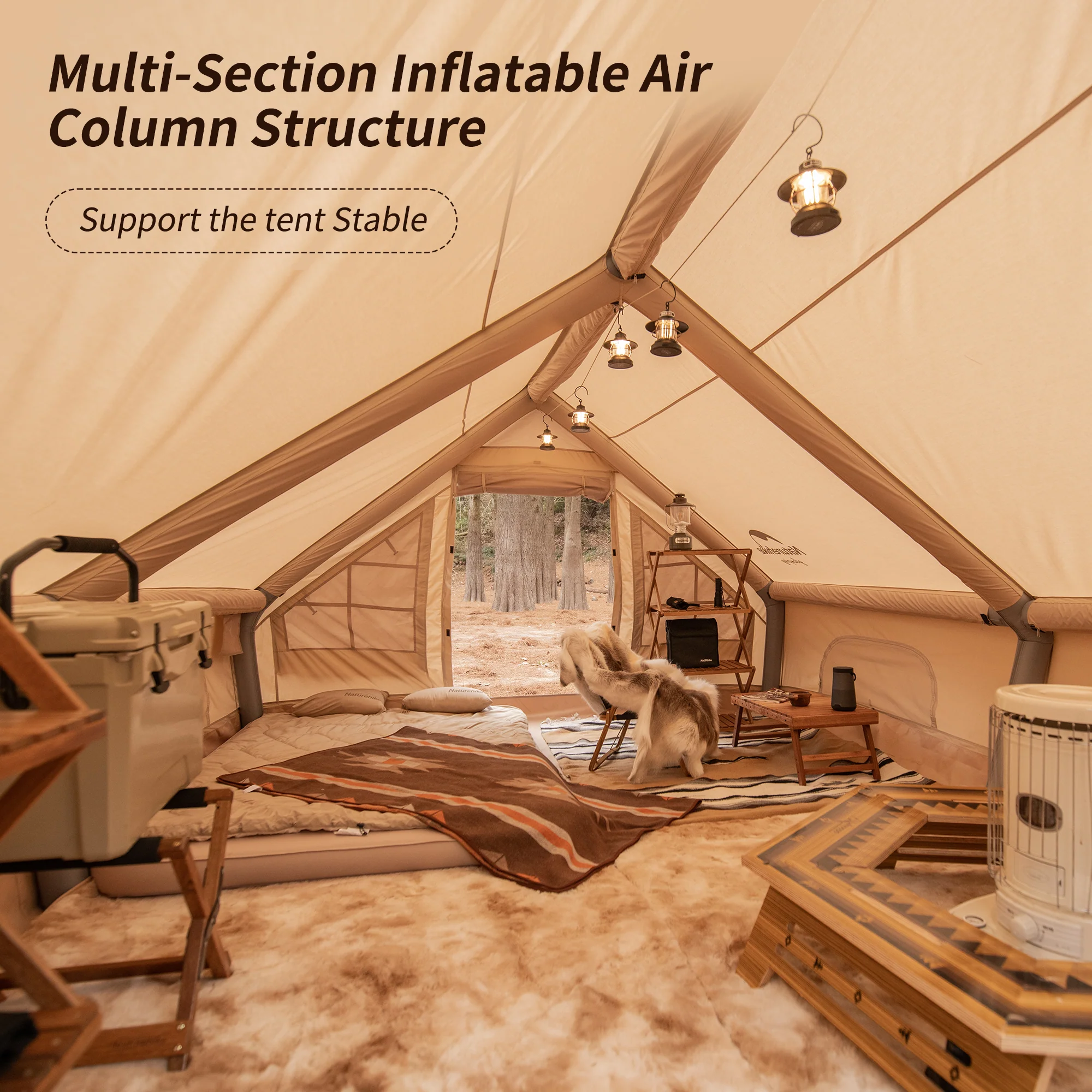 Naturehike Gen Air 12 Cotton Inflatable Tent Khaki 2026 - Image 8