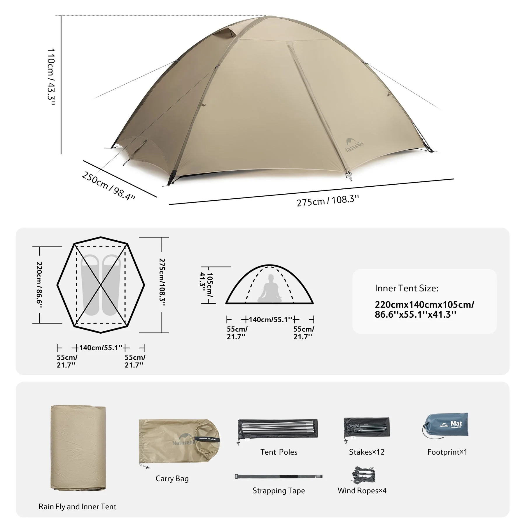 Naturehike Giling PRO™ 4-Season 2-Person Backpacking Tent 2026 - Image 10