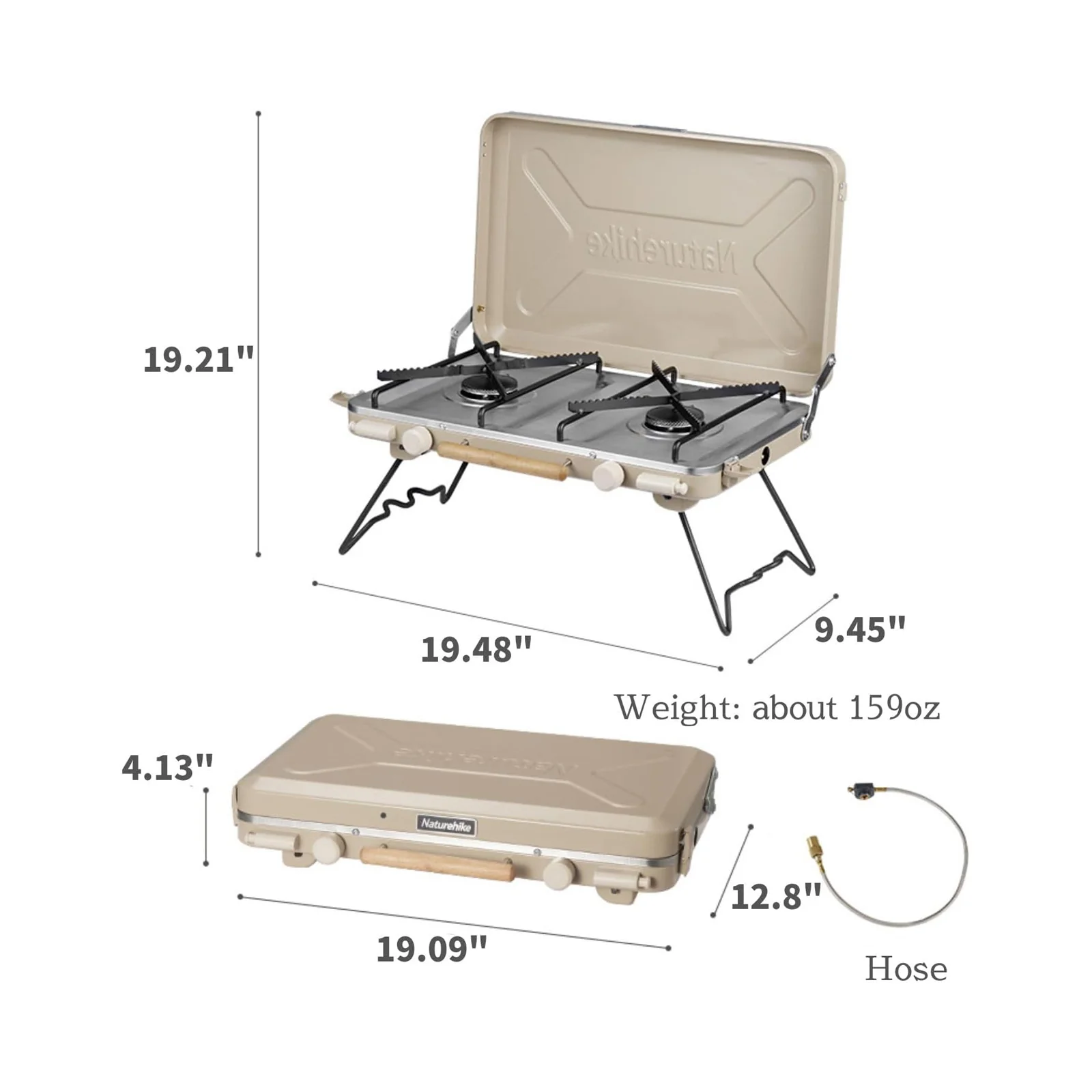 Naturehike Leyan 2 Double Head Gas Stove Khaki - Image 2